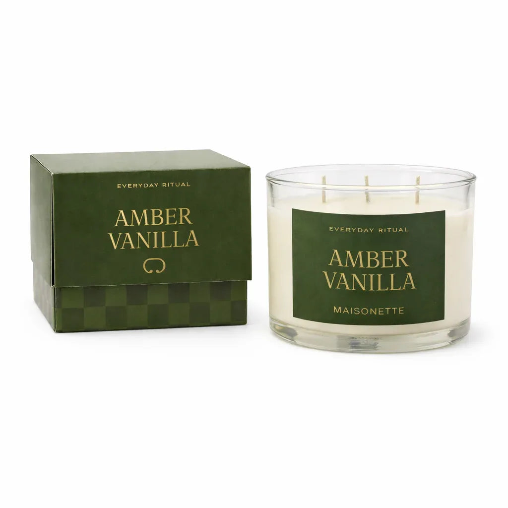 Amber Vanilla Scented Candle (400g) - Maisonette
