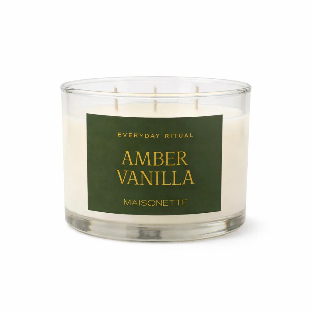Amber Vanilla Scented Candle (400g) - Maisonette